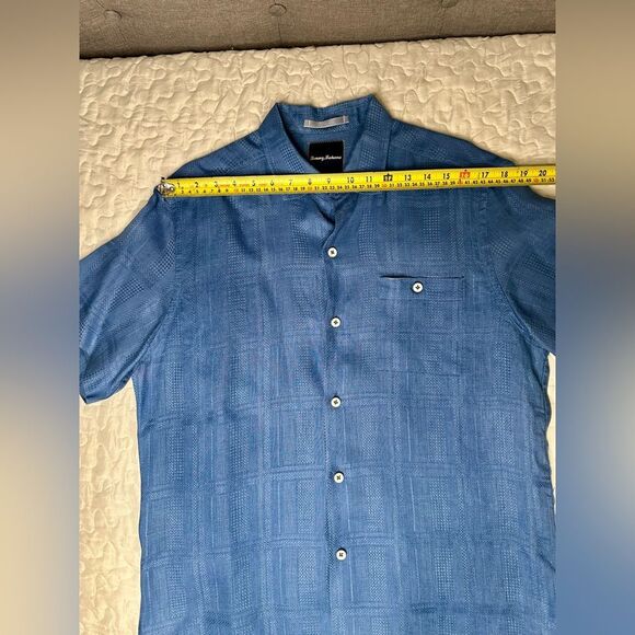 Tommy Bahama 100% Linen Textured Short Sleeve Button-Up Shirt M Resort Classic - Picture 9 of 10